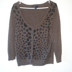 American Eagle Cheetah Print Cardian Sz XXL